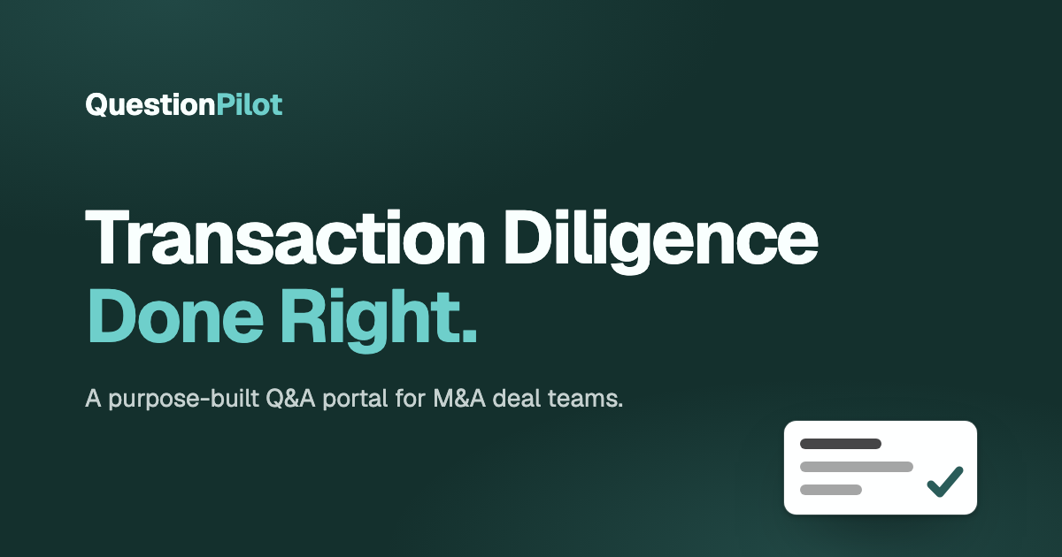 Question Pilot | M&A diligence Q&A tracker